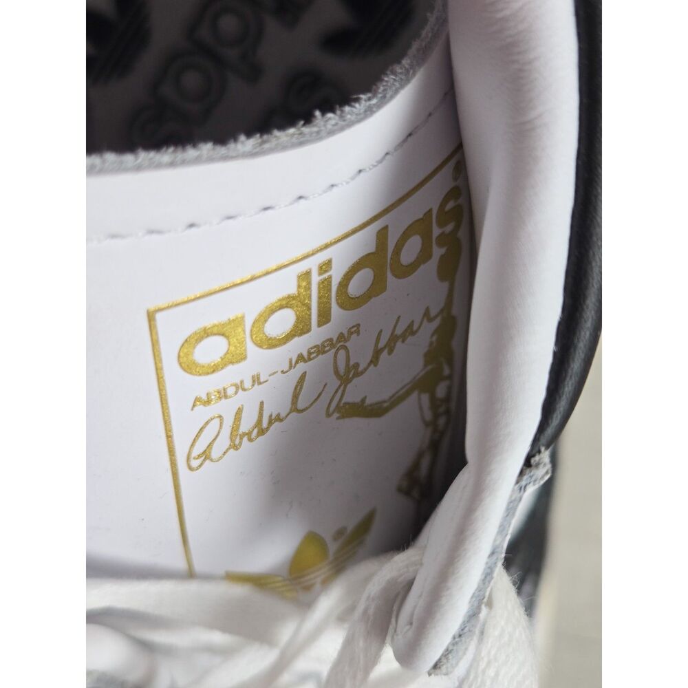 adidas Originals Abdul-Jabbar Hi White Core Black High Top Shoes Mens 14 NWT - Picture 2 of 10